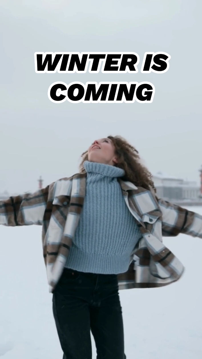 Promoción de moda de invierno en estilo Tiktok recortado
