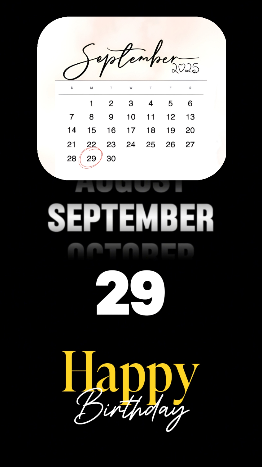 FELIZ CUMPLEAÑOS 29 DE SEPTIEMBRE