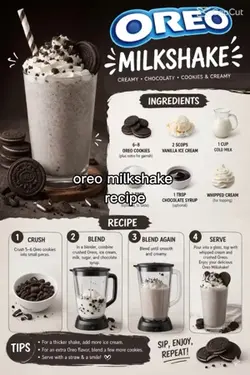 Oreo milkshake recip
