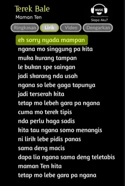 lirik terek bale
