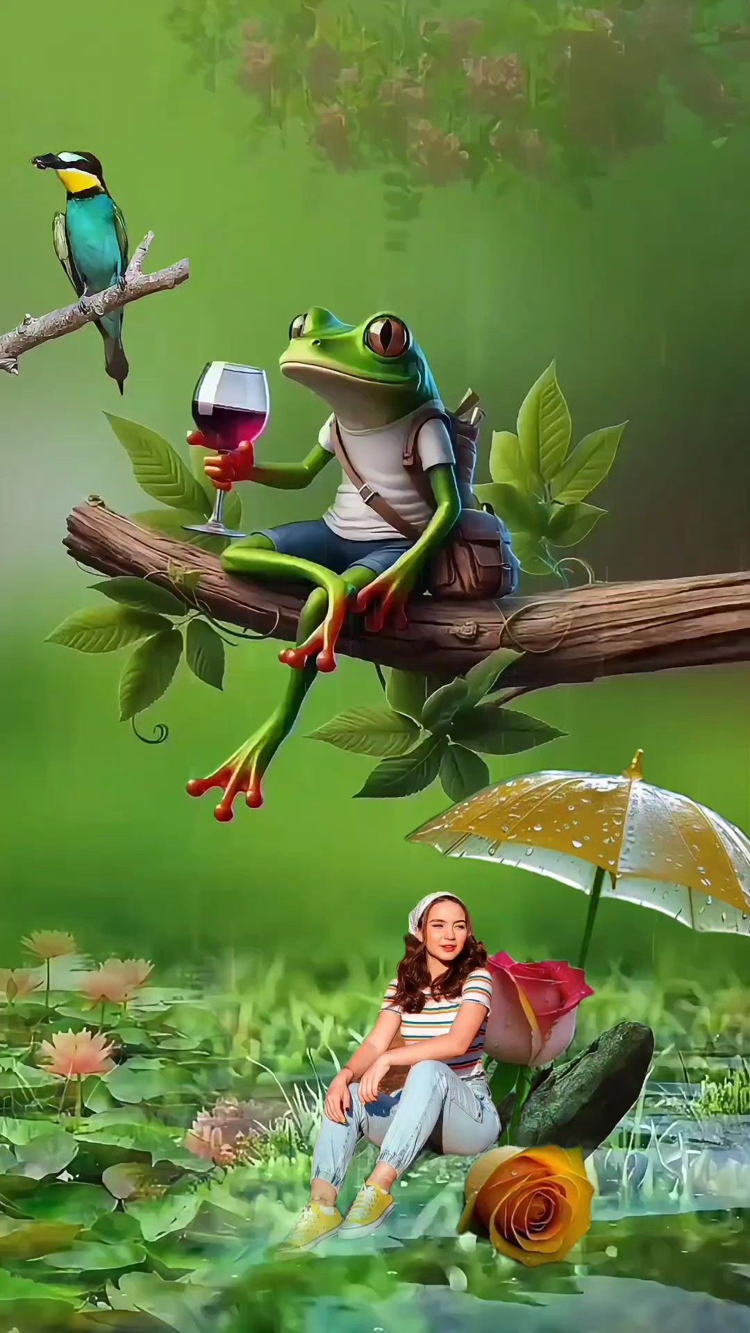 Katak burung lucu