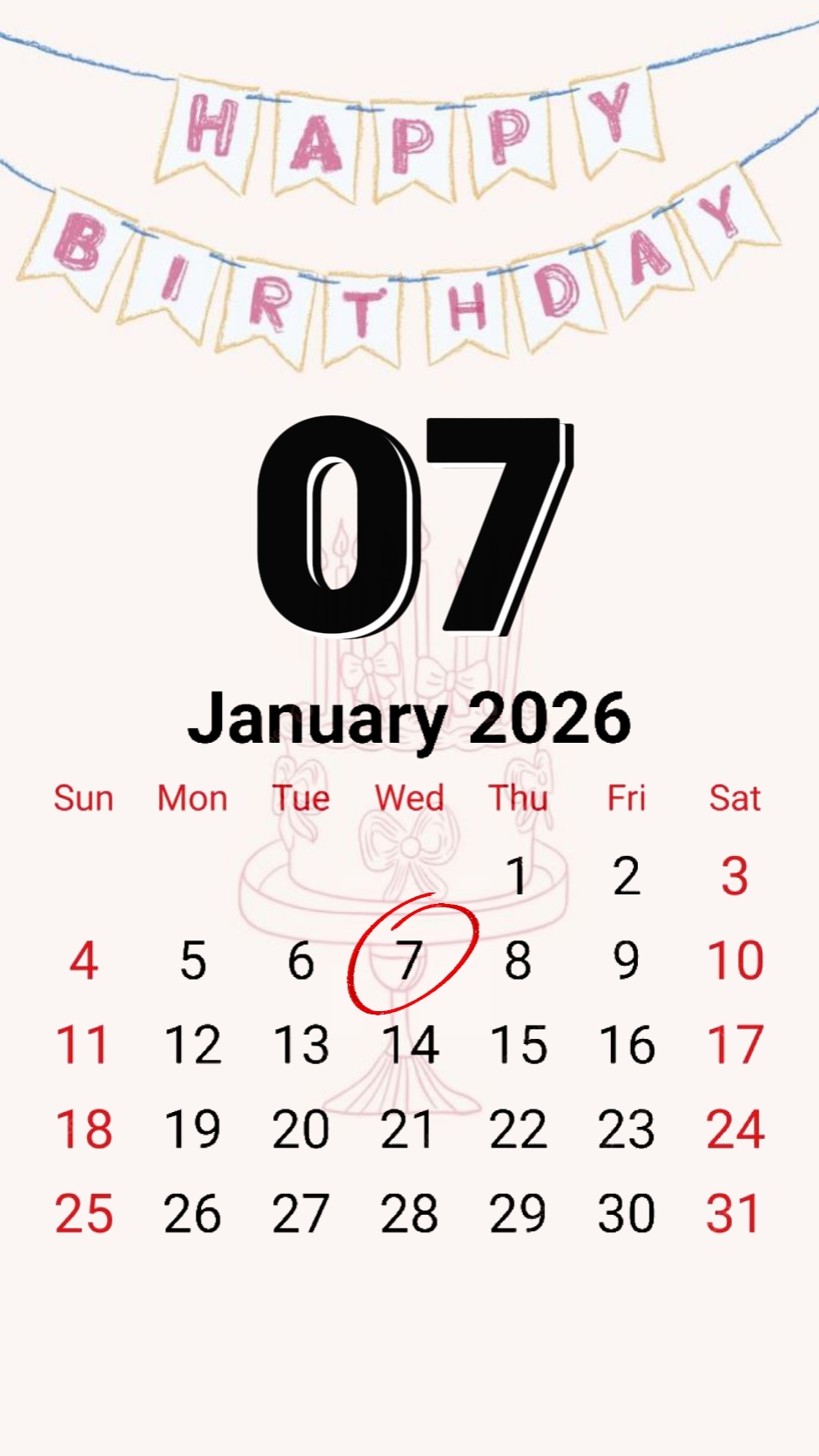 HBD 07 JANUARY 2026