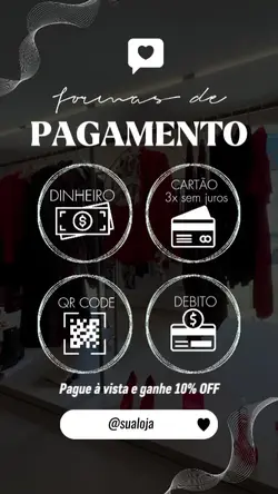 Formas de pagamento