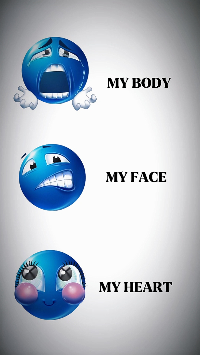 body, face, heart