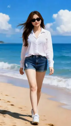 walking beach