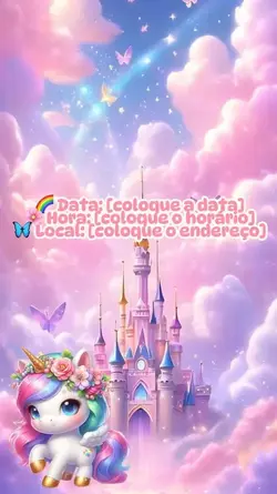 Unicórnio convite 