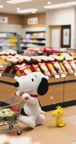 スヌーピーが買い物