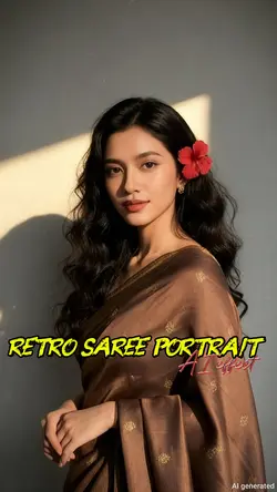 retro saree portrait