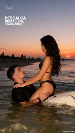 descalça numa ilha