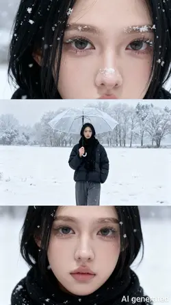 Ghép ảnh dưới tuyết