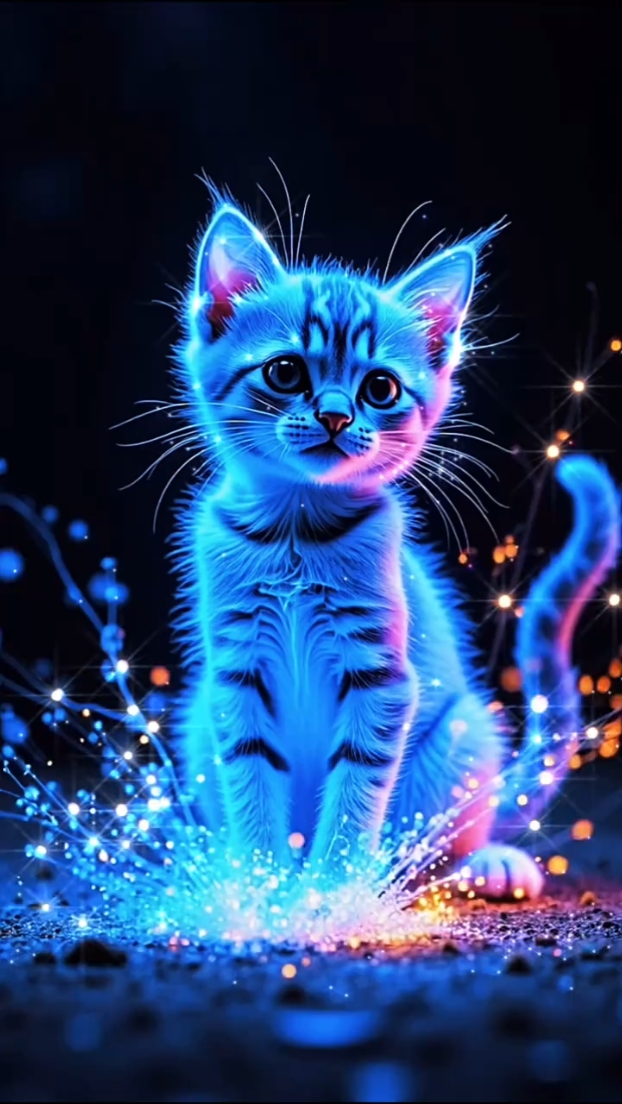 彩色猫模板