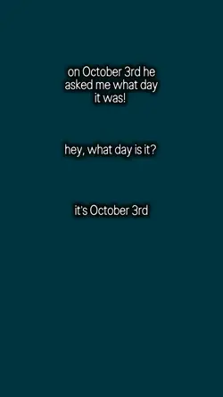 It's October 3rd