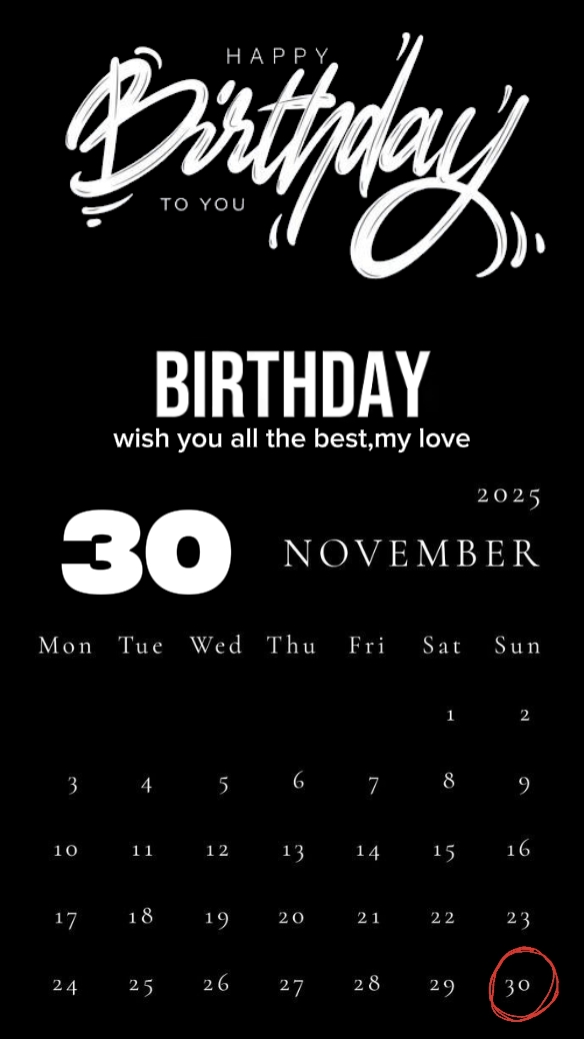 HBD 30 NOVEMBER 2025