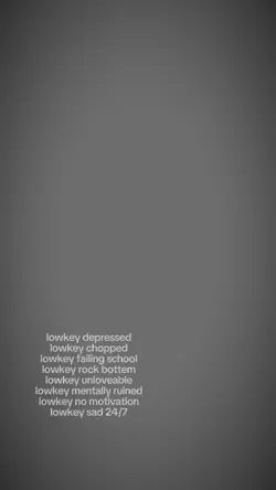 Lowkey depressed 
