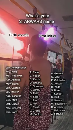 UR STARWARS NAME