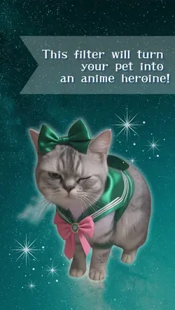 ペットがアニメキャラ風に変身(緑色)