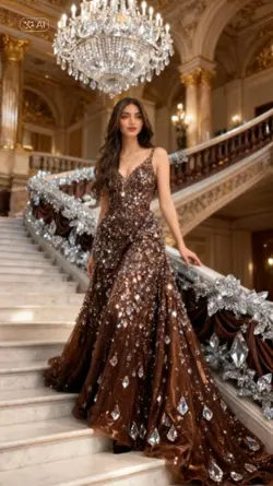 diamond brown dress