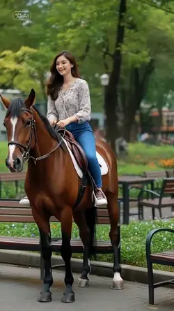 riding a horse