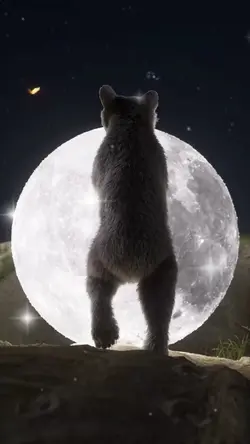 beruang dan bulan