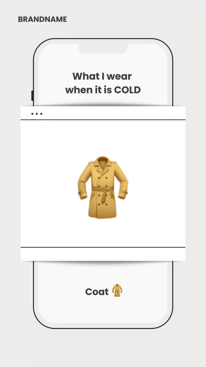 의류 제품 디스플레이 크리에이티브 인트로 이모티콘 