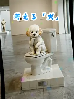 考える人…じゃなくて犬