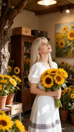 Blonde AI model look