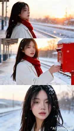 Ghép ảnh AI mùa đông