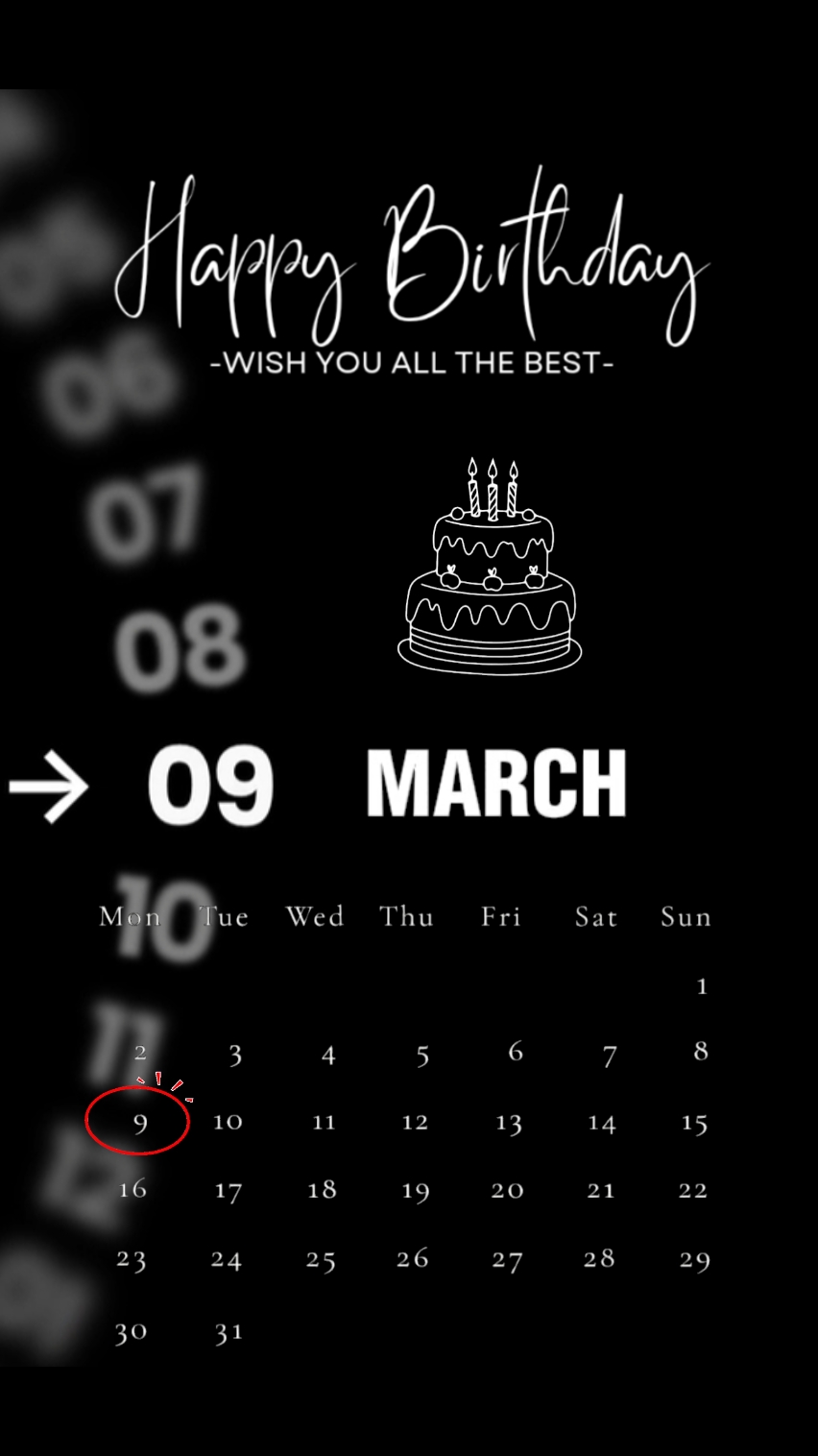 FELIZ CUMPLEAÑOS 09 DE MARZO