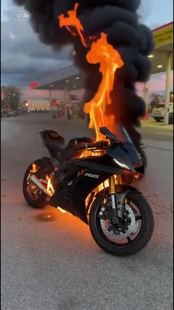AI motorcycle burns