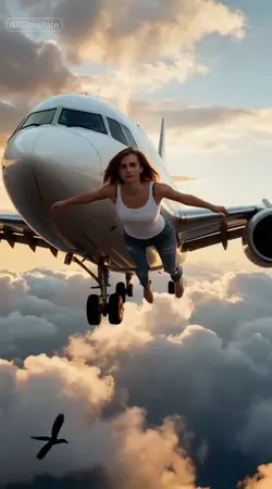 Flying over plane