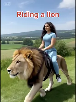 Riding a lion