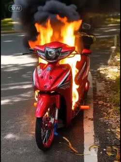 Motorcycle burns 