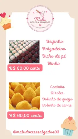 Cardápio festa