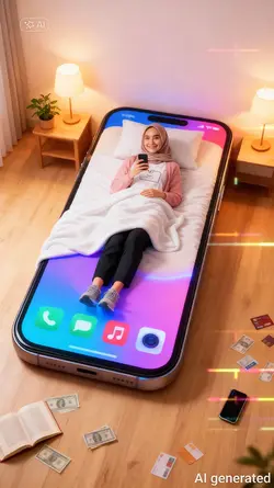 Sleeps in Handphone