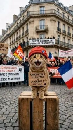 Chat gréviste 