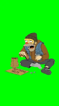 Homeless man begging