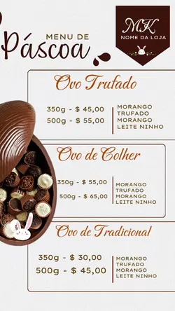 Menu de Páscoa 