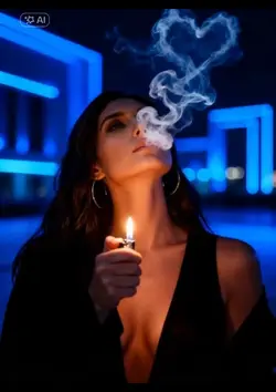 AI woman smoking