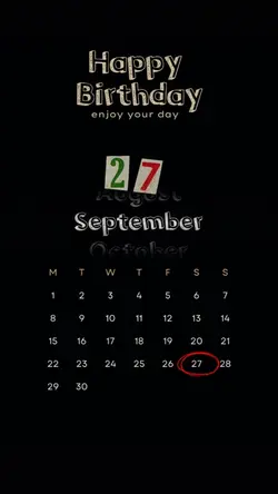 Birthday 27 Sept