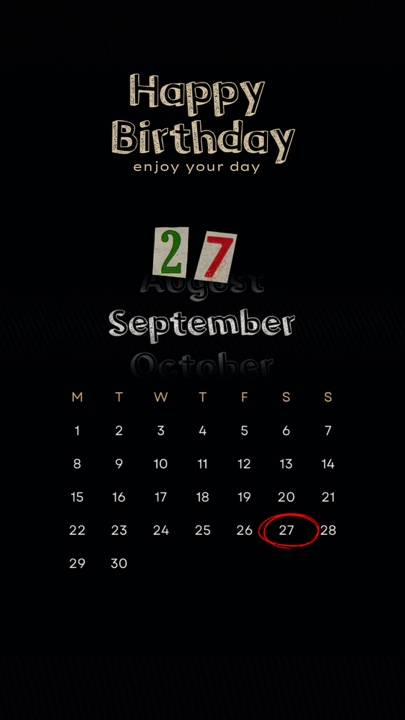 Birthday 27 Sept