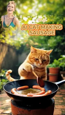 CAT MAKING SAUSAGE