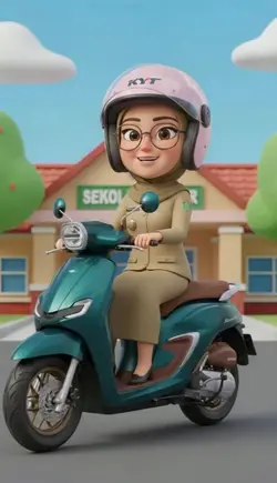 animasi naik motor