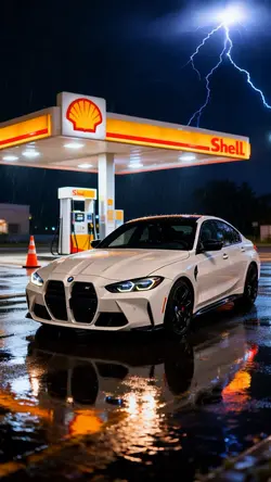 Car Parked In Shell