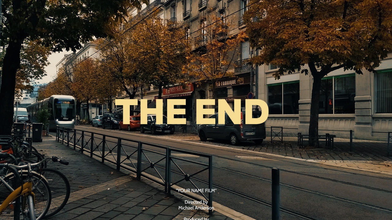 The end credits 