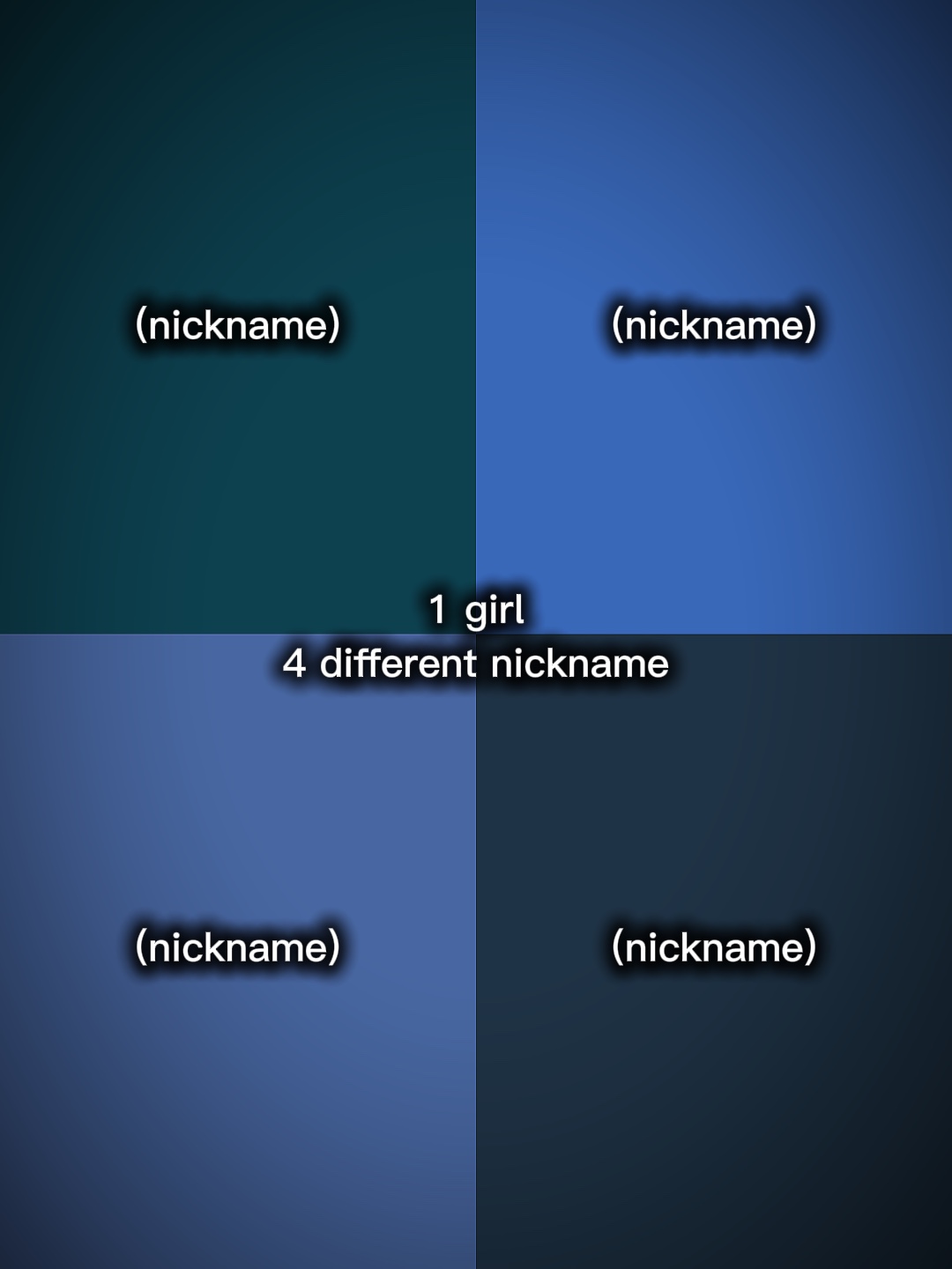 1 girl 4 different n