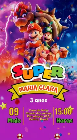 Convite super Mario