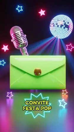 Convite Pop Neon