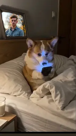 dog and phone