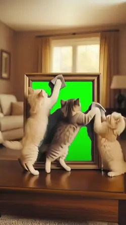 Gatinhos limpando