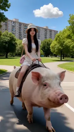 Trend AI cưỡi heo